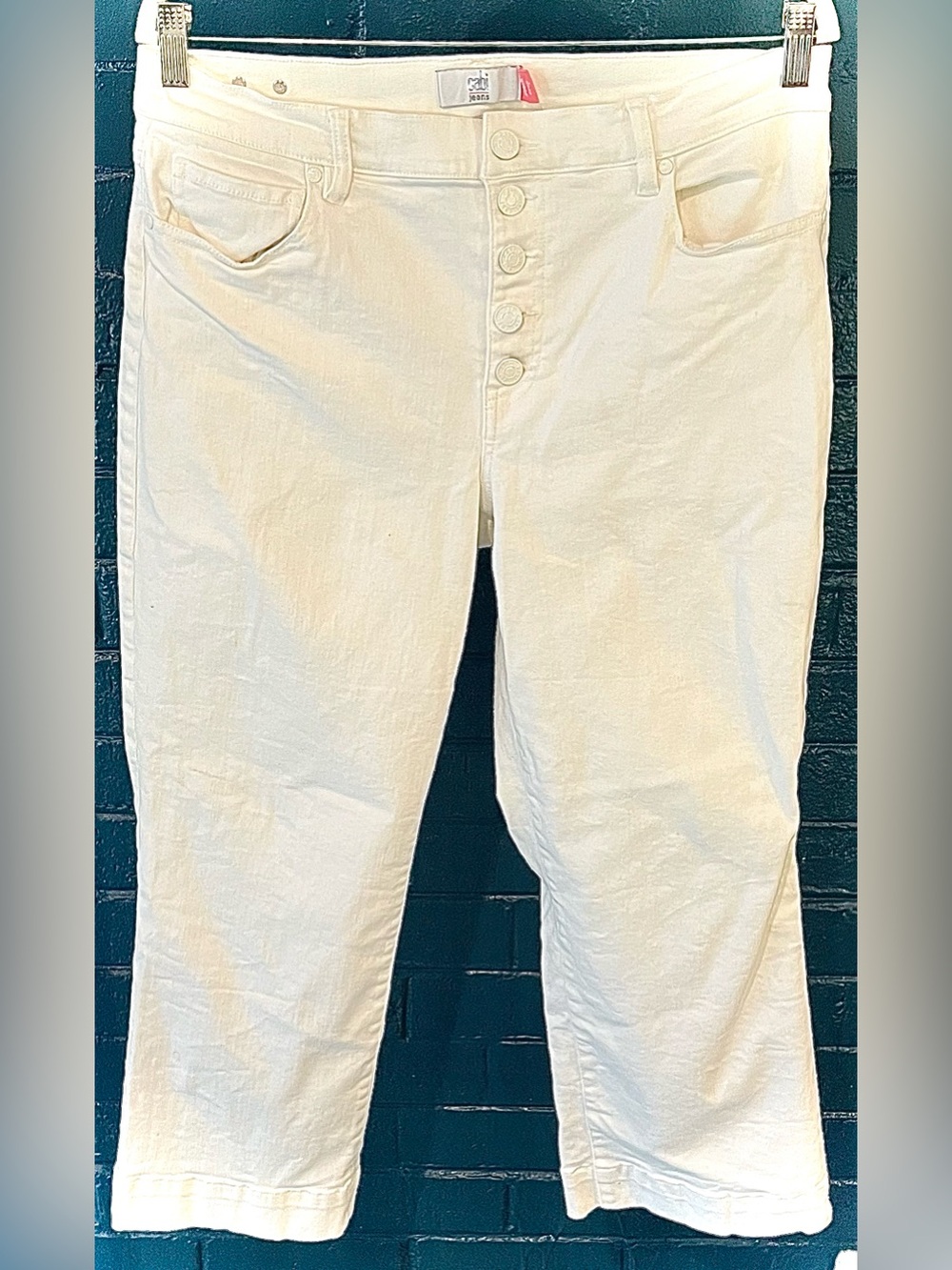 Button-Fly White Women's Jeans